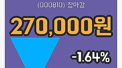 국내주식마감삼성화재 8일 270,000원 장 마쳐