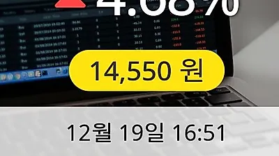 와이솔 19일 14,550원 장종료