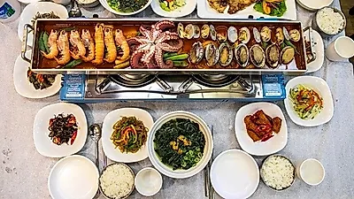 제주도 서귀포 중문 맛집 기원뚝배기, 제주 문어해물통갈치조림에 옥돔구이, 성게국 무료 제공