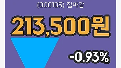 주식마감유한양행우 22일 213,500원 장 마쳐그래프종합통계