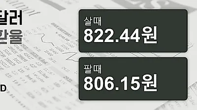 10일 호주 달러 살때 822.44원, 팔때 806.15원 ▲0.15%상승