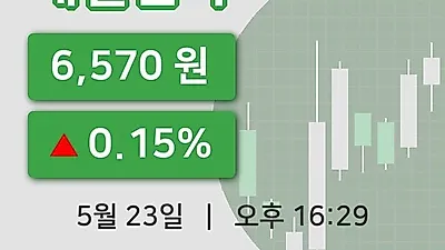 국내주식마감제일연마 23일 6,570원 장종료