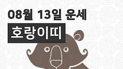 [13일 8월 맞이오늘의운세]호랑이(寅)띠 운명과 일일운수