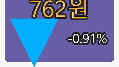 휴림로봇 6일 마감가 762원 전일대비 -0.91프로 변동..