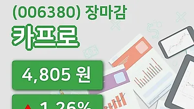 국내주식마감카프로 5일 4,805원 장종료