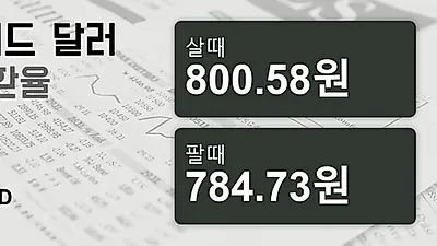 16일 뉴질랜드 달러 살때 800.58원, 팔때 784.73원 ▲0.63%상승