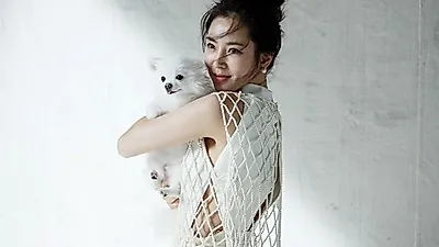 배우 한채아, 반려견 '순심이'와 화보촬영