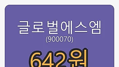 글로벌에스엠 6일 마감가 642원, 전일대비 -5.73% 변동..