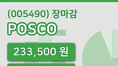 주식마감POSCO 21일 233,500원 마감