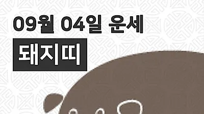 [4일 9월 맞이오늘의운세]돼지(亥)띠 운명과 일일운수