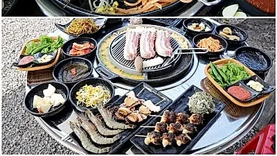 제주도 중문 맛집 난드르바당, 새우와 전복이 들어있는 된장찌개 서비스로 제공