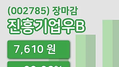 국내주식마감진흥기업우B 3일 7,610원 마감...