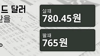 11일 뉴질랜드 달러 살때 780.45원, 팔때 765원 ▲0.85%상승