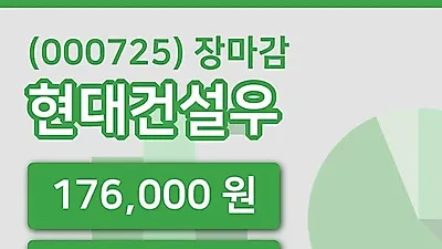 주식마감현대건설우 14일 176,000원 마감