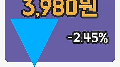 국내주식마감우원개발 21일 3,980원 장종료...