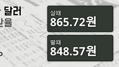 25일 캐나다 달러 살때 865.72원, 팔때 848.57원 ▲0.88%상승