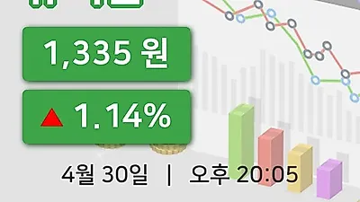 국내주식마감유니슨 30일 1,335원 장종료...