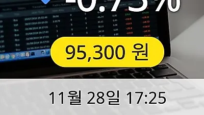 에스원 28일 95,300원 장종료