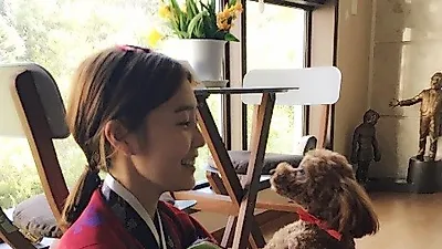 신다은, 강아지와 행복한 눈맞춤 "사랑아 반가워"