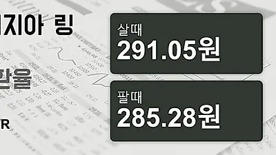 말레이시아 3일 링기트 살때 291.05원, 팔때 285.28원 ▲0.19%상승