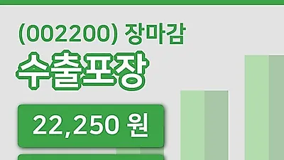 주식마감수출포장 16일 22,250원 장 마쳐...