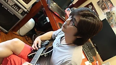짚시여인의 이치현씨, 애견과 함께 인터뷰