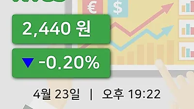 주식마감KTcs 23일 2,440원 마감...