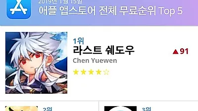 [1월 15일 앱차트]플레이스토어 및 앱스토어 순위