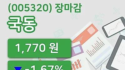 주식마감국동 23일 1,770원 장종료그래프종합통계