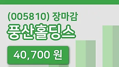 주식마감풍산홀딩스 22일 40,700원 장 마쳐그래프종합