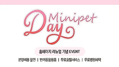 수원, 부평, 동탄 강아지, 고양이분양 전문 ㈜미니펫, 홈페이지 리뉴얼 기념 고객감사이벤트 진행