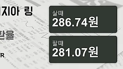 말레이시아 18일 링기트 살때 286.74원, 팔때 281.07원 ▲0.25%상승