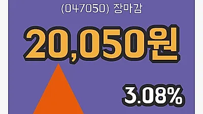 국내주식마감포스코대우 16일 20,050원 장 마쳐...