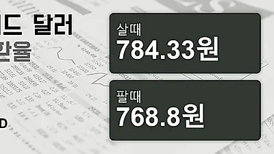 25일 뉴질랜드 달러 살때 784.33원, 팔때 768.8원 ▲0.19%상승