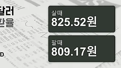 6일 호주 달러 살때 825.52원, 팔때 809.17원 ▼-0.59%감소