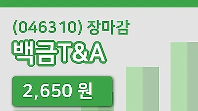 주식마감백금T&A 29일 2,650원 장종료그래프복습하기