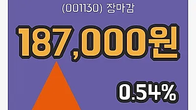 국내주식마감대한제분 6일 187,000원 장종료