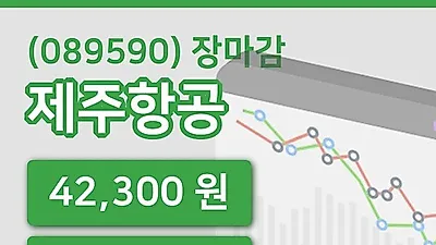 주식마감제주항공 15일 42,300원 장 마쳐