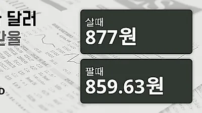 19일 캐나다 달러 살때 877원, 팔때 859.63원 ▲0.65%상승