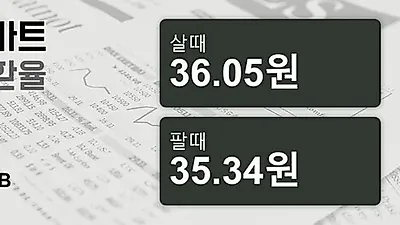 21일 태국 바트 살때 36.05원, 팔때 35.34원 ▼-0.03%감소