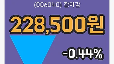 주식마감동원산업 22일 228,500원 마감...