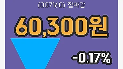 주식마감사조산업 28일 60,300원 마감...