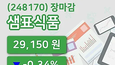 주식마감샘표식품 5일 29,150원 마감그래프정리