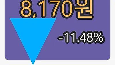 5일 디케이락마감가 8,170원, -11.48% 등락..