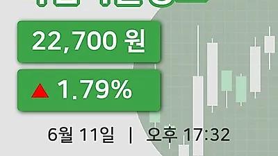 주식마감녹십자홀딩스 11일 22,700원 장종료...