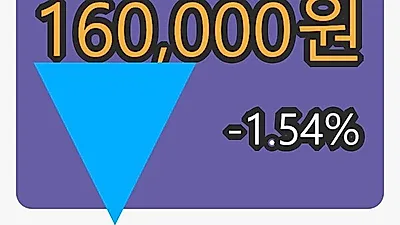 5일 효성화학마감가 160,000원, 전일비 -1.54프로등락..