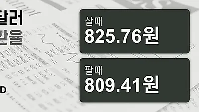 7일 호주 달러 살때 825.76원, 팔때 809.41원 ▲0.37%상승