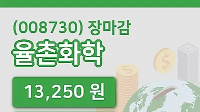 국내주식마감율촌화학 24일 13,250원 마감그래프복습하기