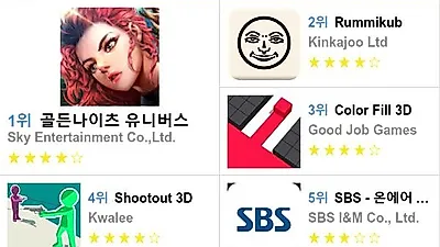 [7월 전체 앱 차트]플레이스토어 및 앱스토어 순위