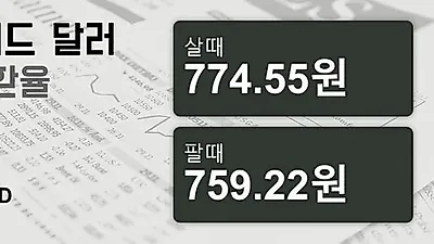 3일 뉴질랜드 달러 살때 774.55원, 팔때 759.22원 ▼-0.27%감소